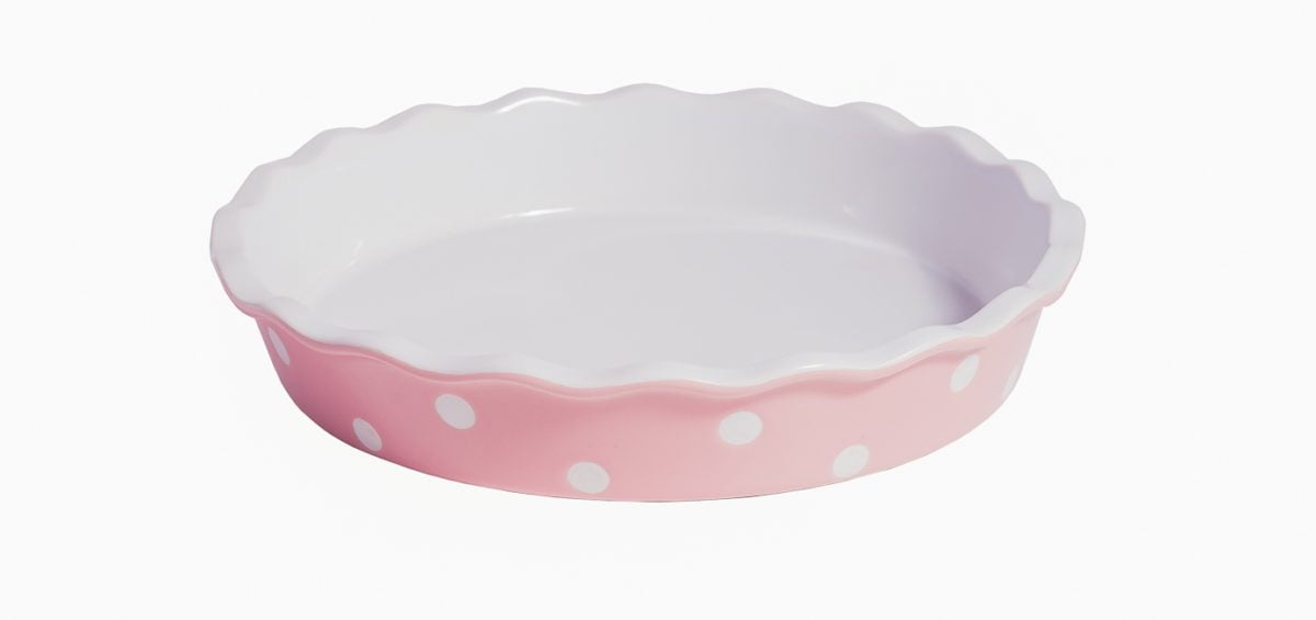 Teglia per Torta Rosa con Pois - Ceramica Gres 26,5 cm Isabelle Rose